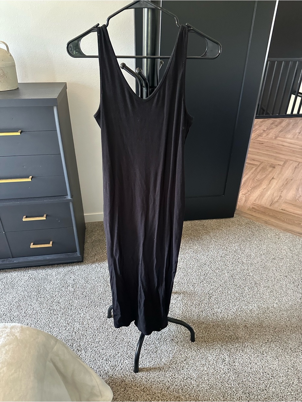 bebe Black Sleeveless Maxi Dress